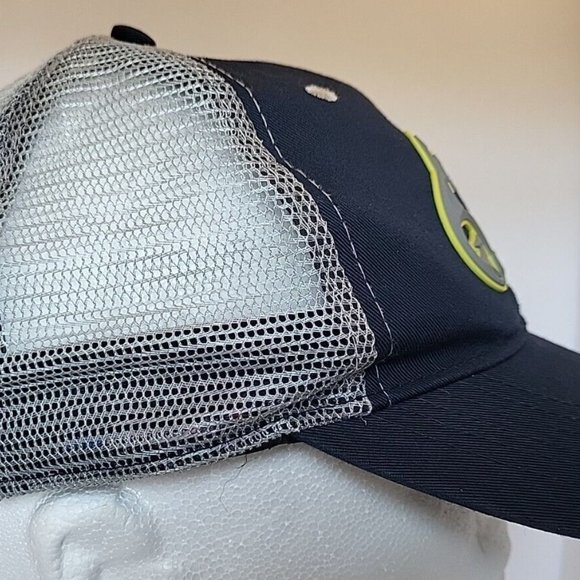 Realtree Fishing 3D Logo Real Tree Navy Neon Yellow Mens Trucker Cap Hat‎ - Picture 2 of 7